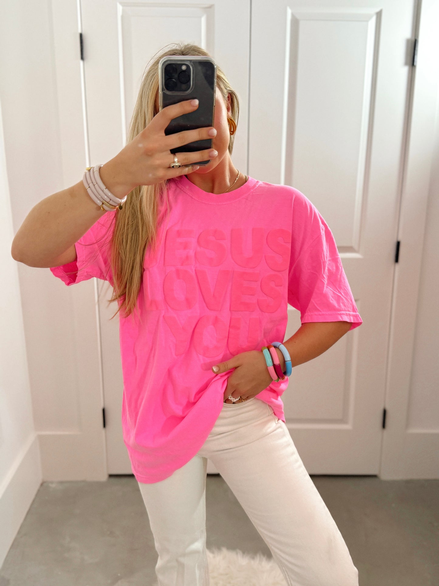 JLY Comfort Colors Tee - Neon Pink