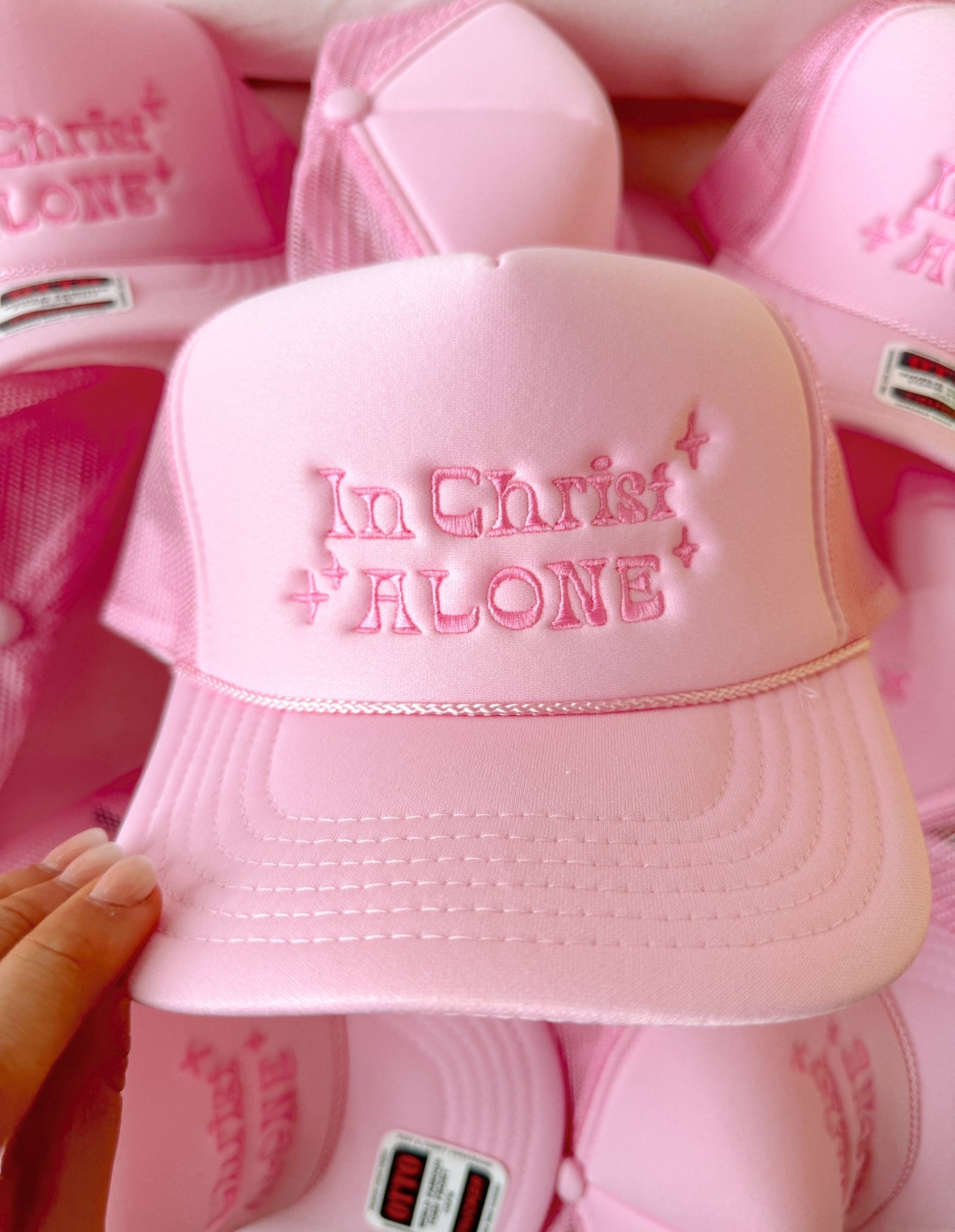 In Christ Alone Embroidered Trucker Hat