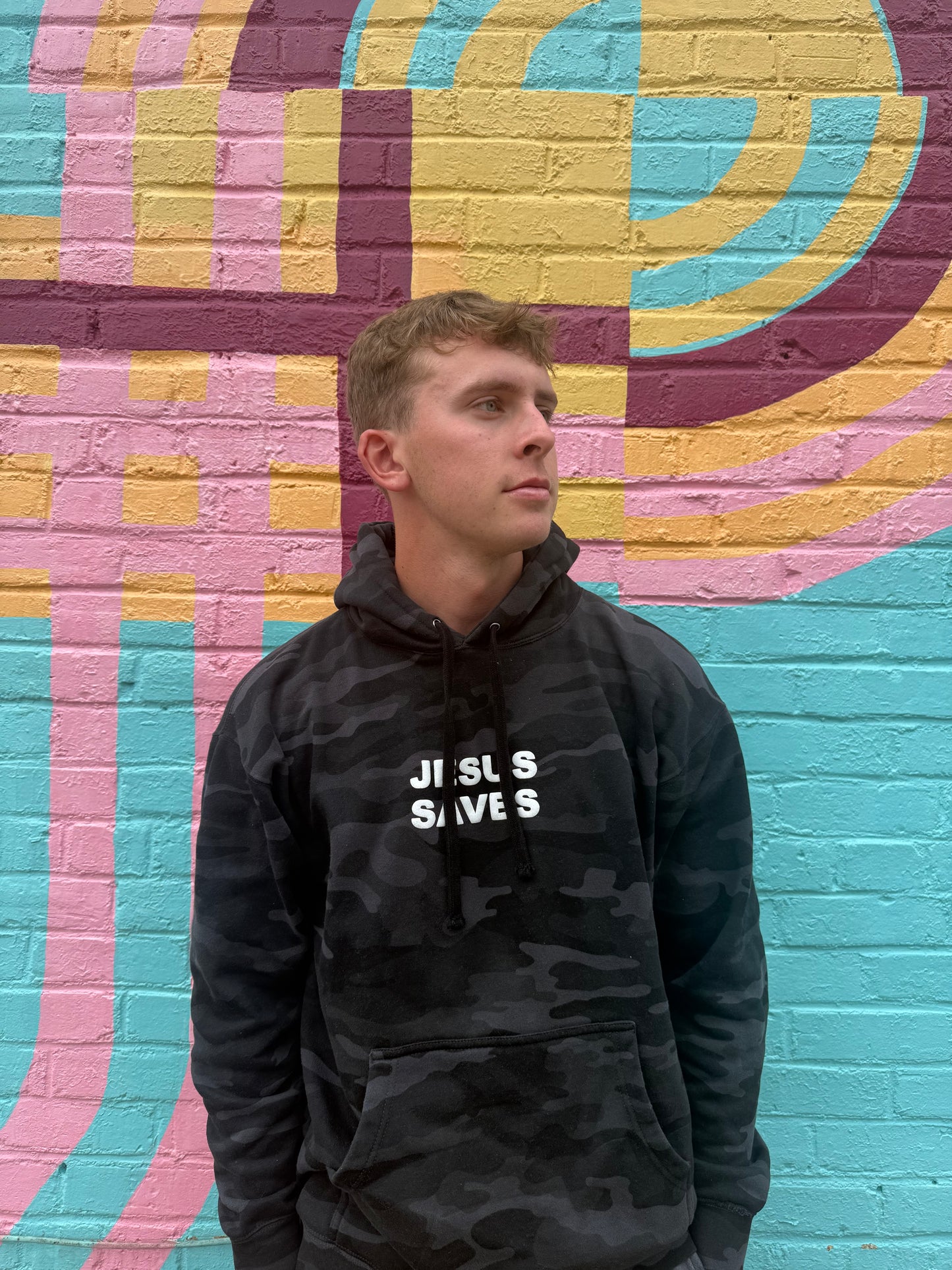Jesus Saves Night Camo Hoodie