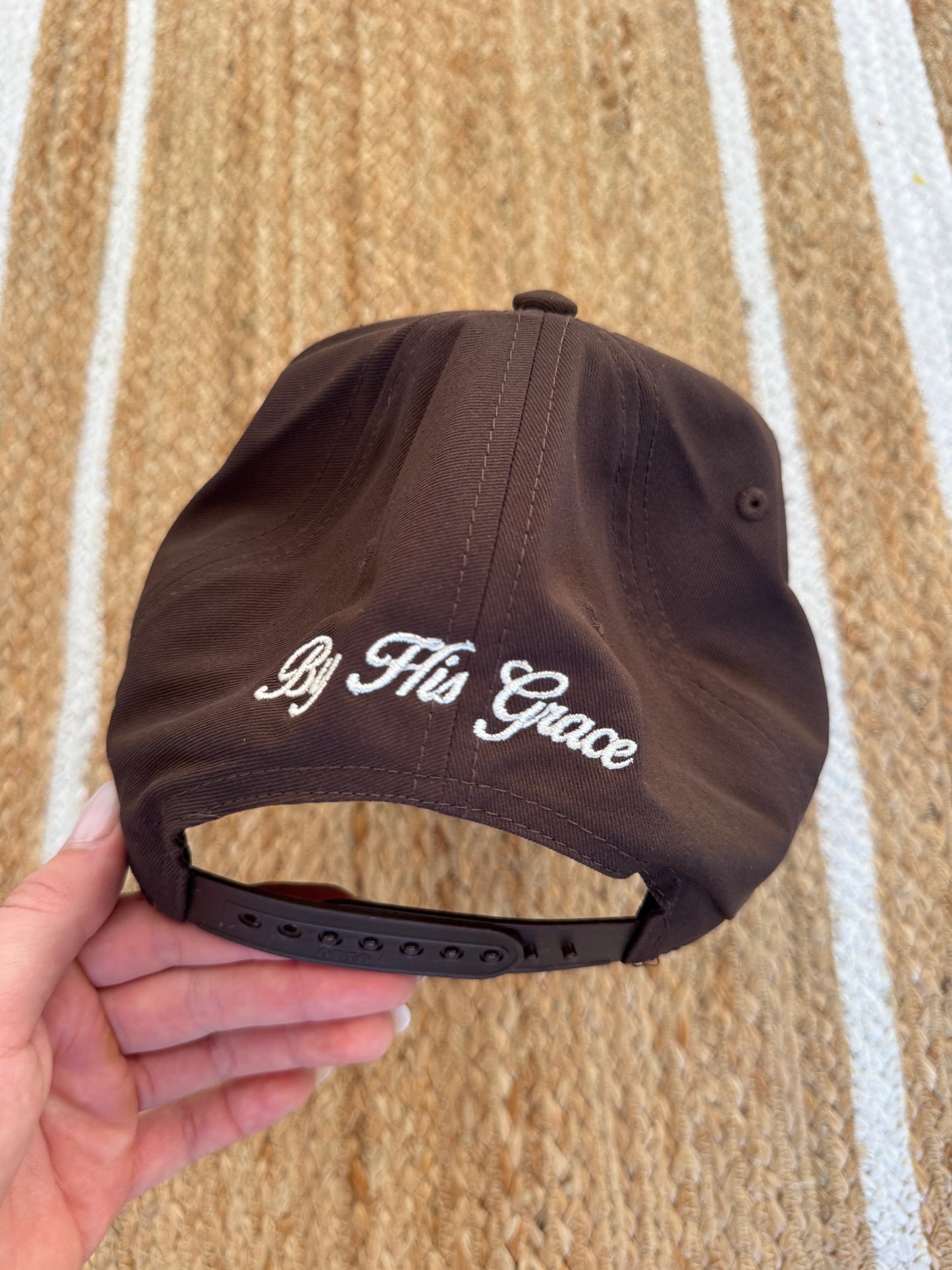Loves Jesus & America Too Vintage Trucker Hat - Brown/Ivory