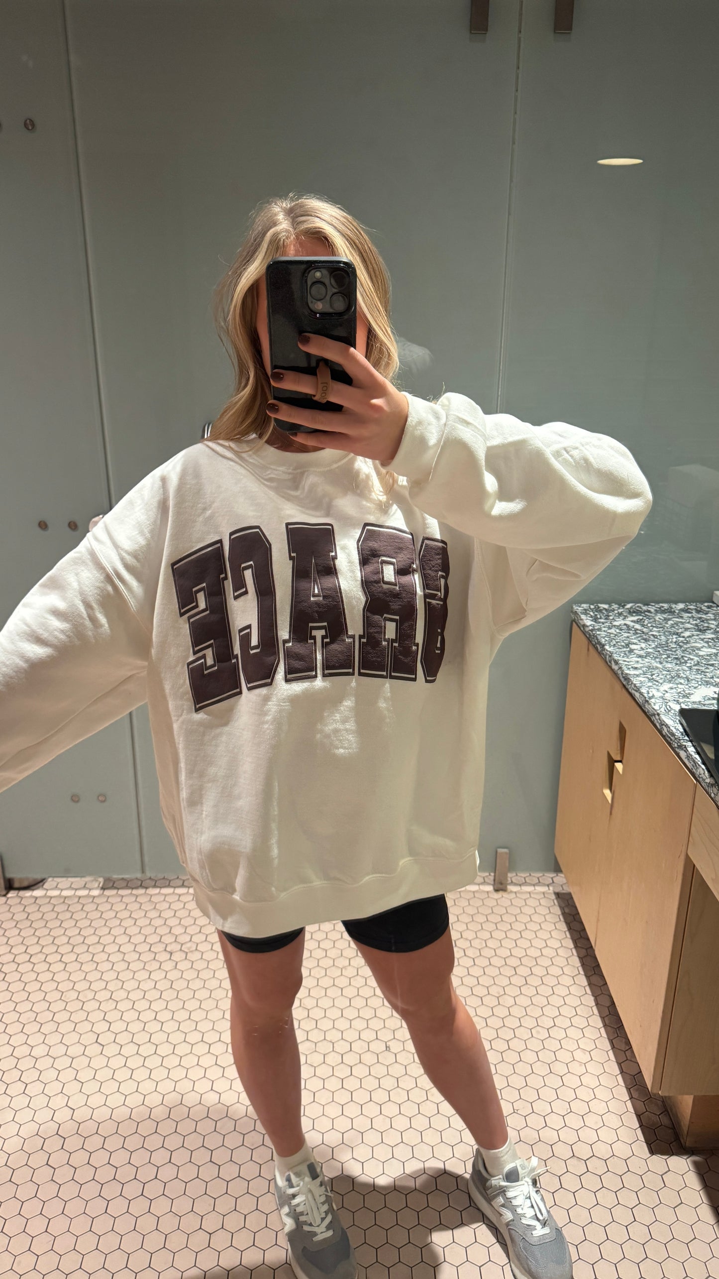 GRACE Oversized Print Pullover - Chocolate Brown