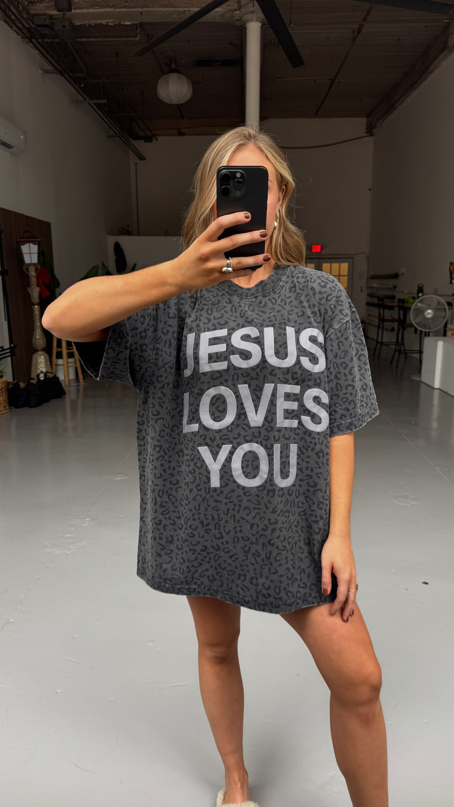 Midnight Leopard Print JLY Cotton Collective Tee