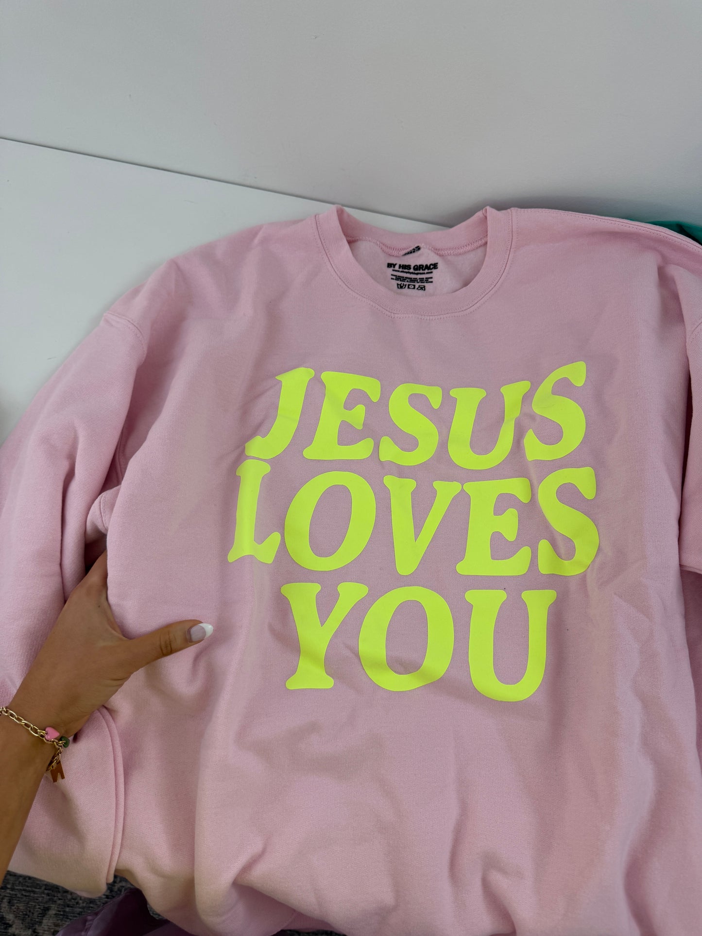 OOPS! Neon Yellow on Pink JLY Pullover - XL/2X