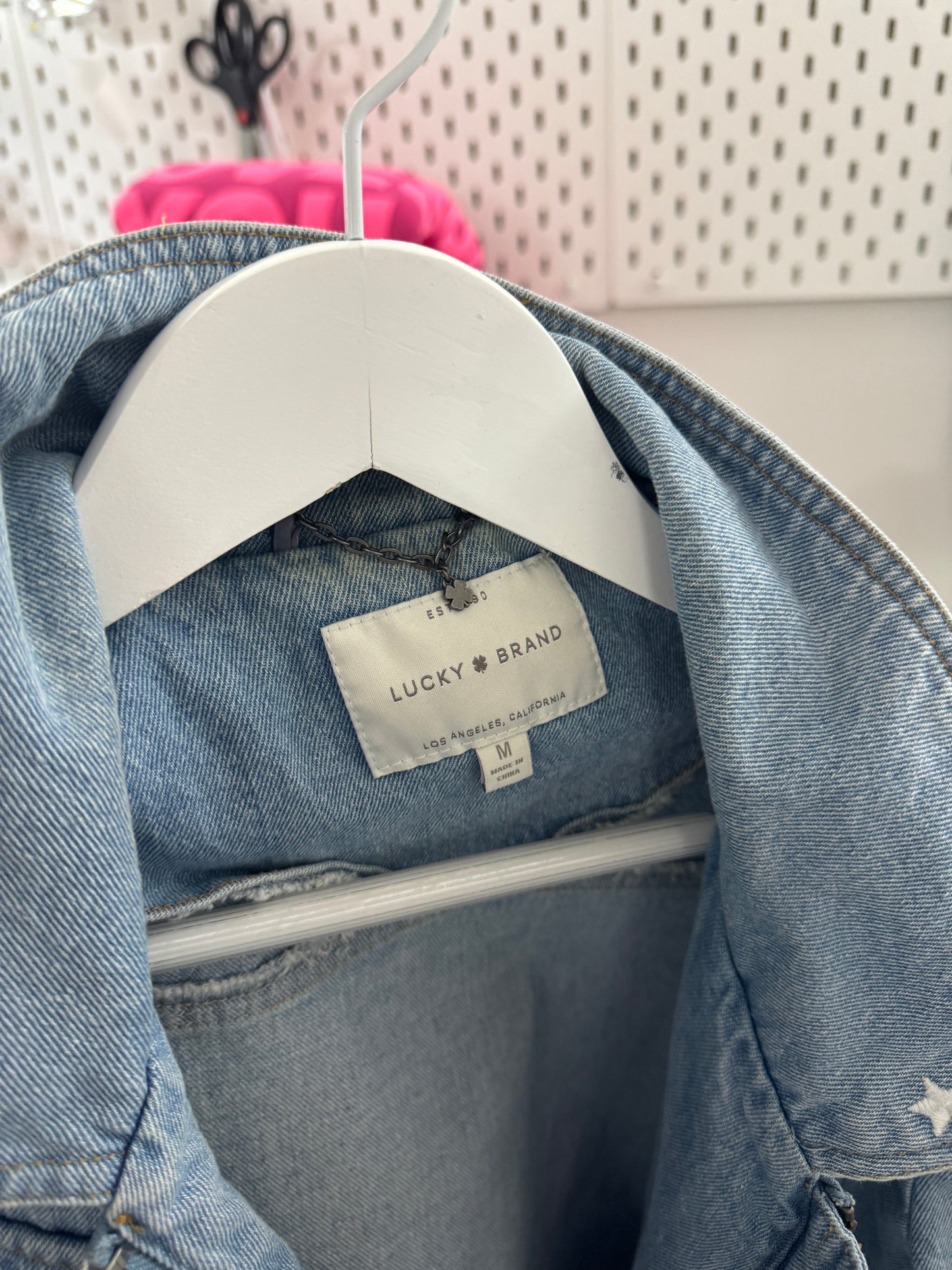 Lucky Brand Denim Embroidered Jacket - M