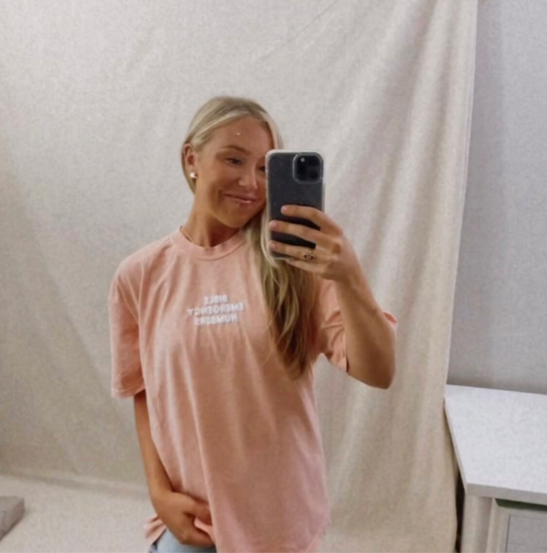 Bible Emergency Numbers Comfort Colors Tee - Peach