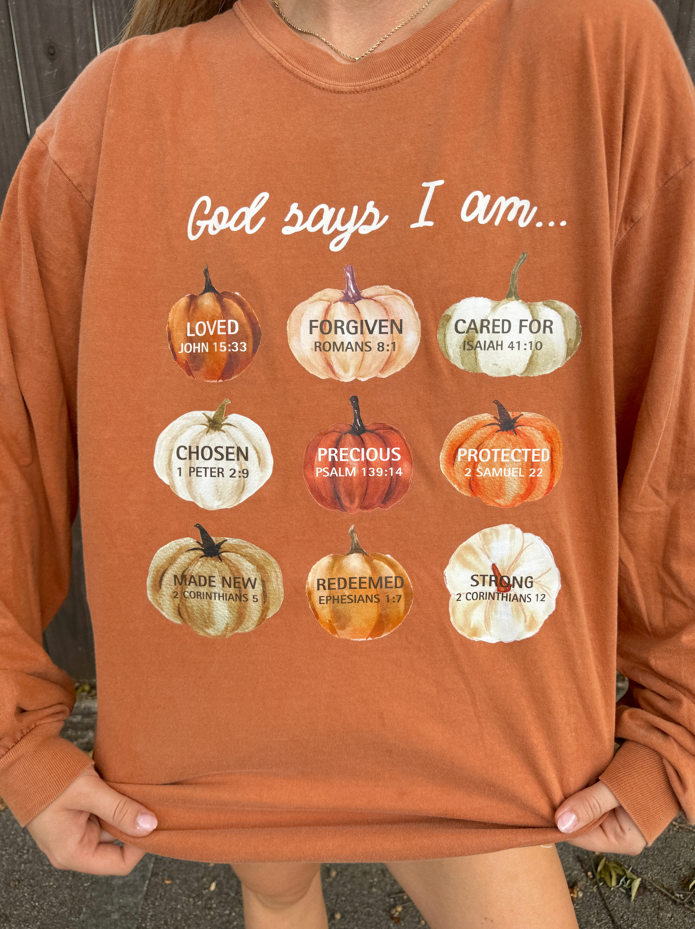 God Says I Am Fall Comfort Colors Longsleeve