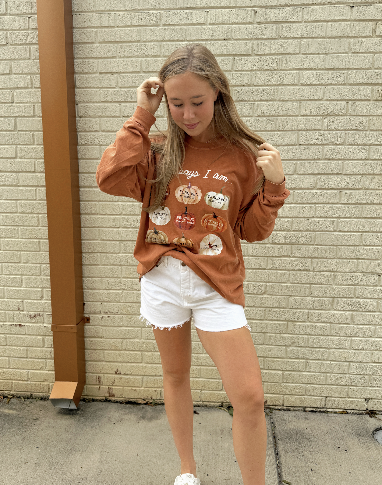 God Says I Am Fall Comfort Colors Longsleeve