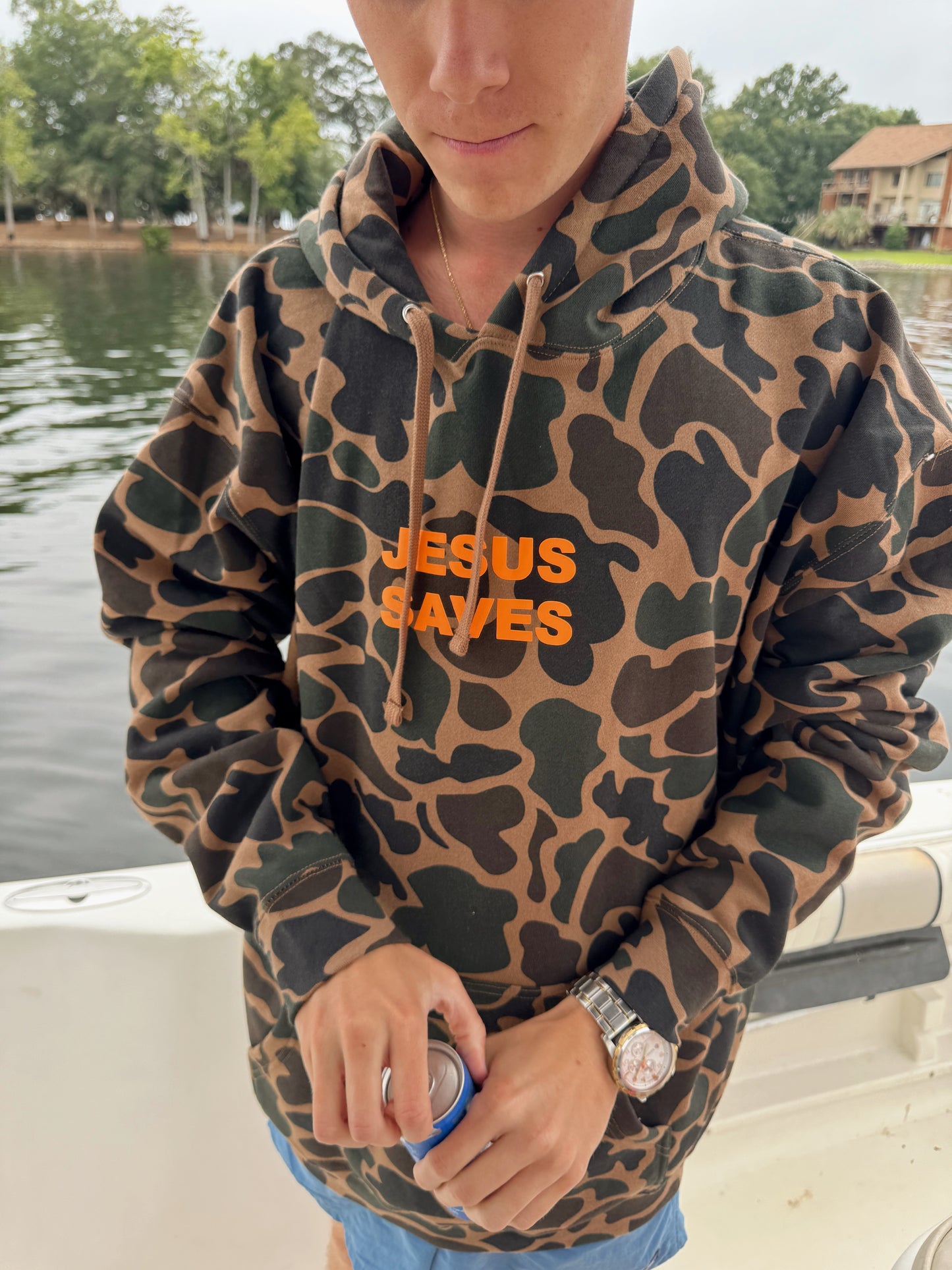 Jesus Saves Duck Camo Hoodie