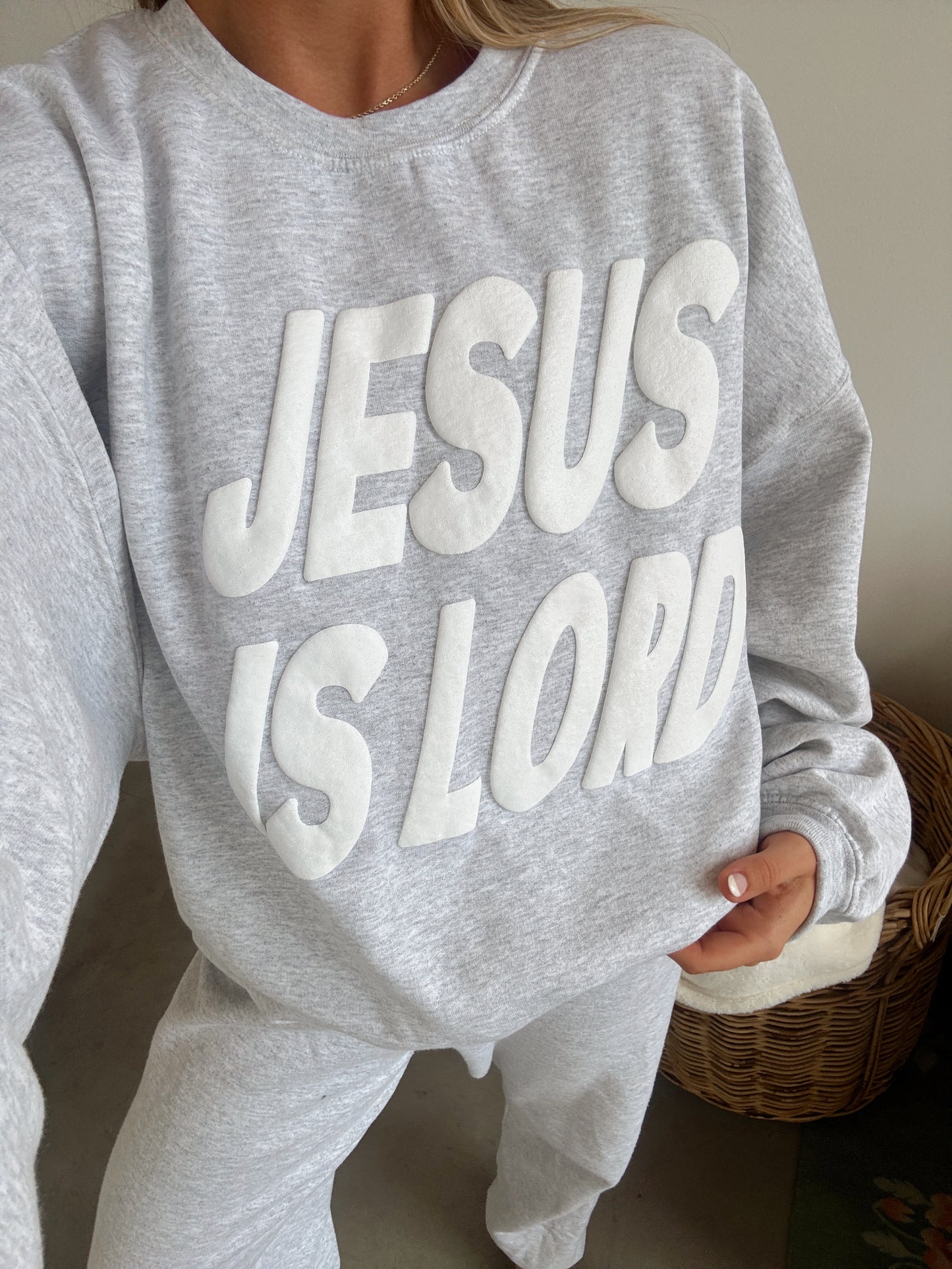 Light Gray Jesus Is Lord Pullover