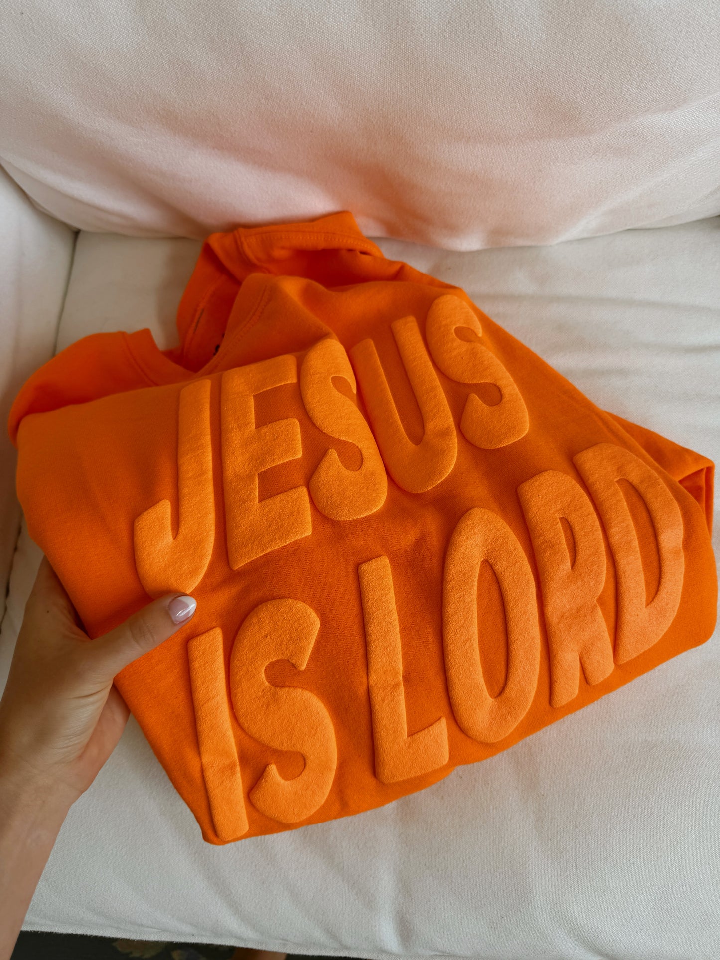 Tropical Orange Jesus Is Lord Pullover