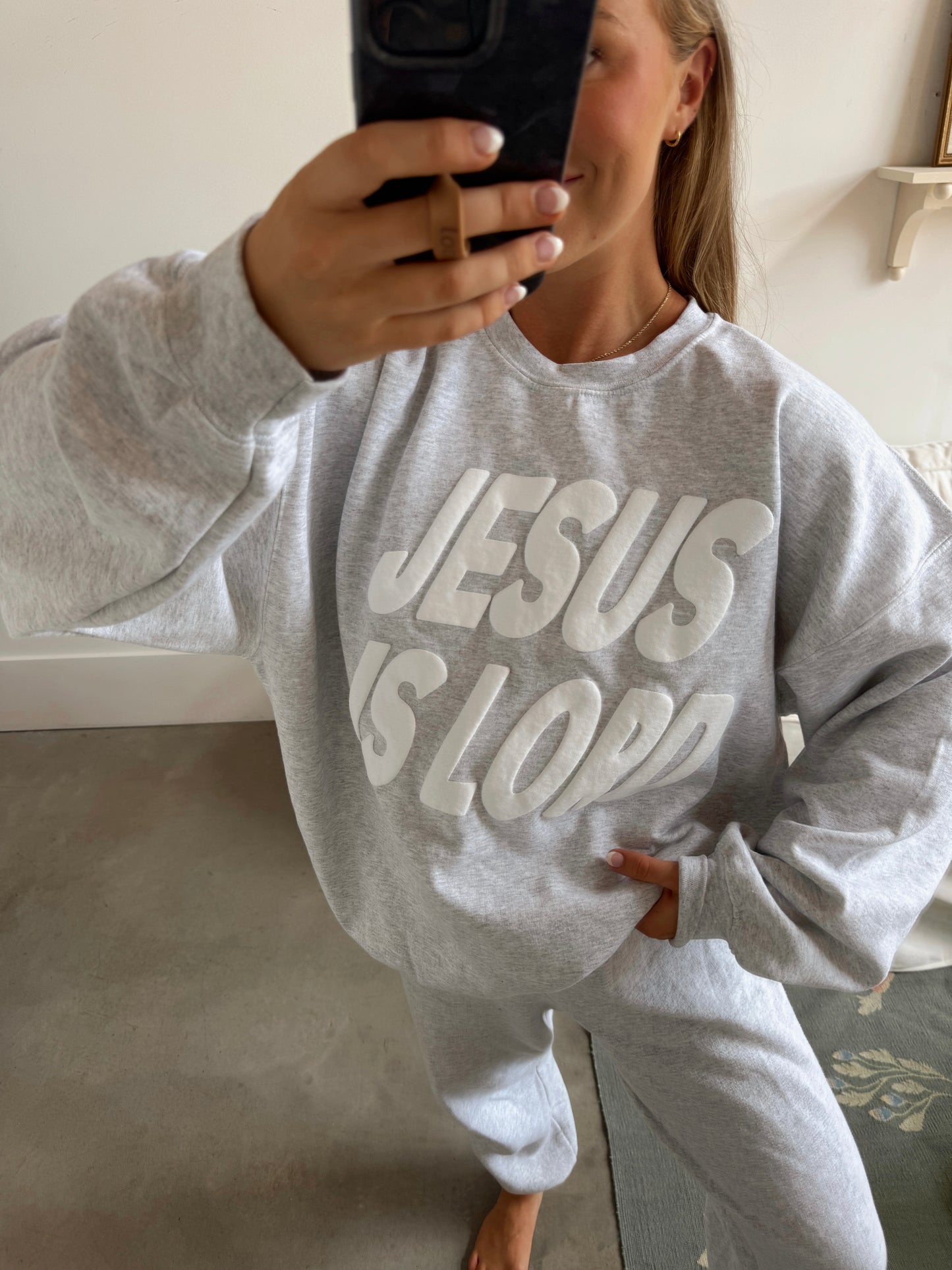 Light Gray Jesus Is Lord Pullover