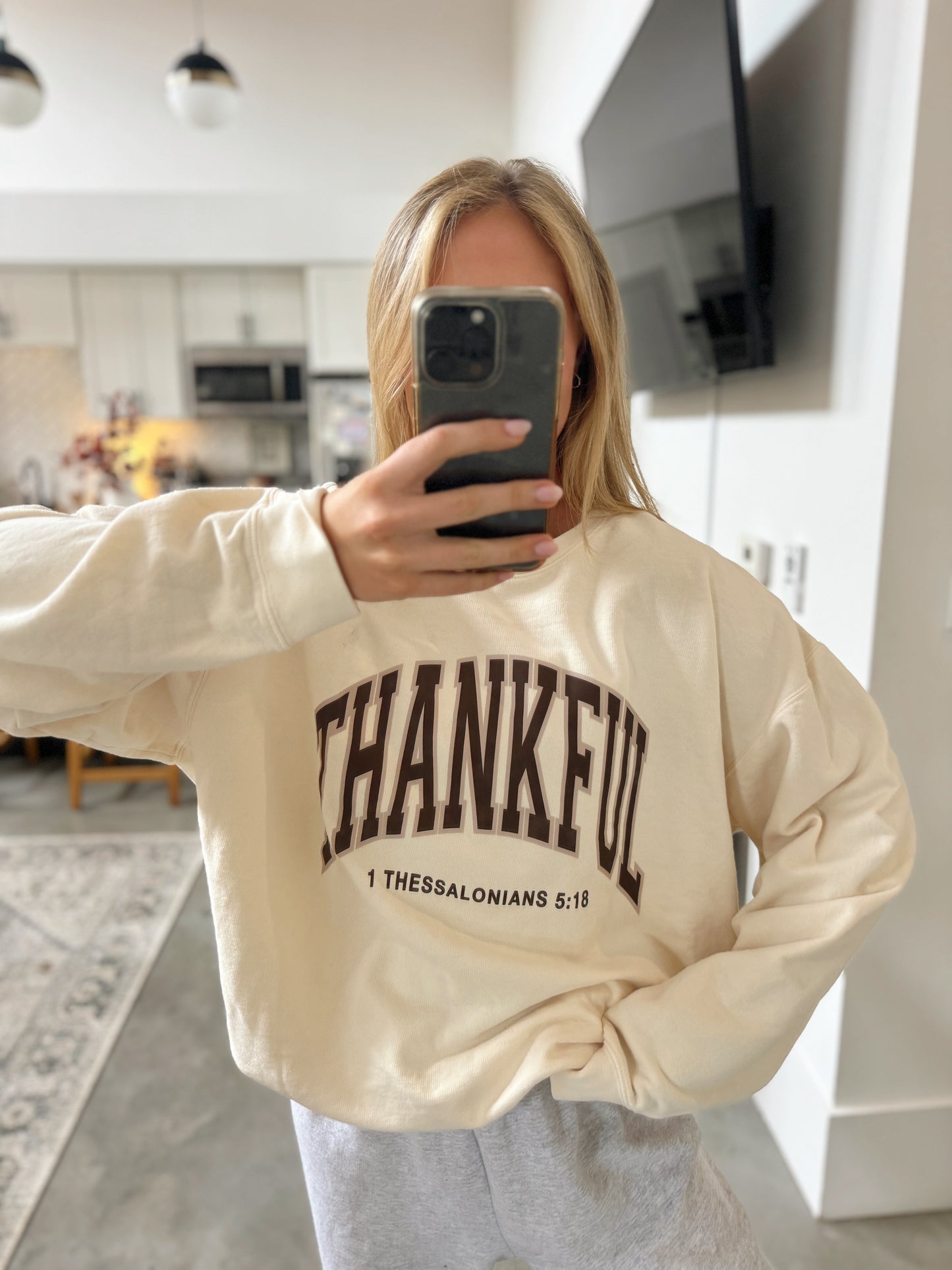 Thankful Comfort Wash Ivory Pullover