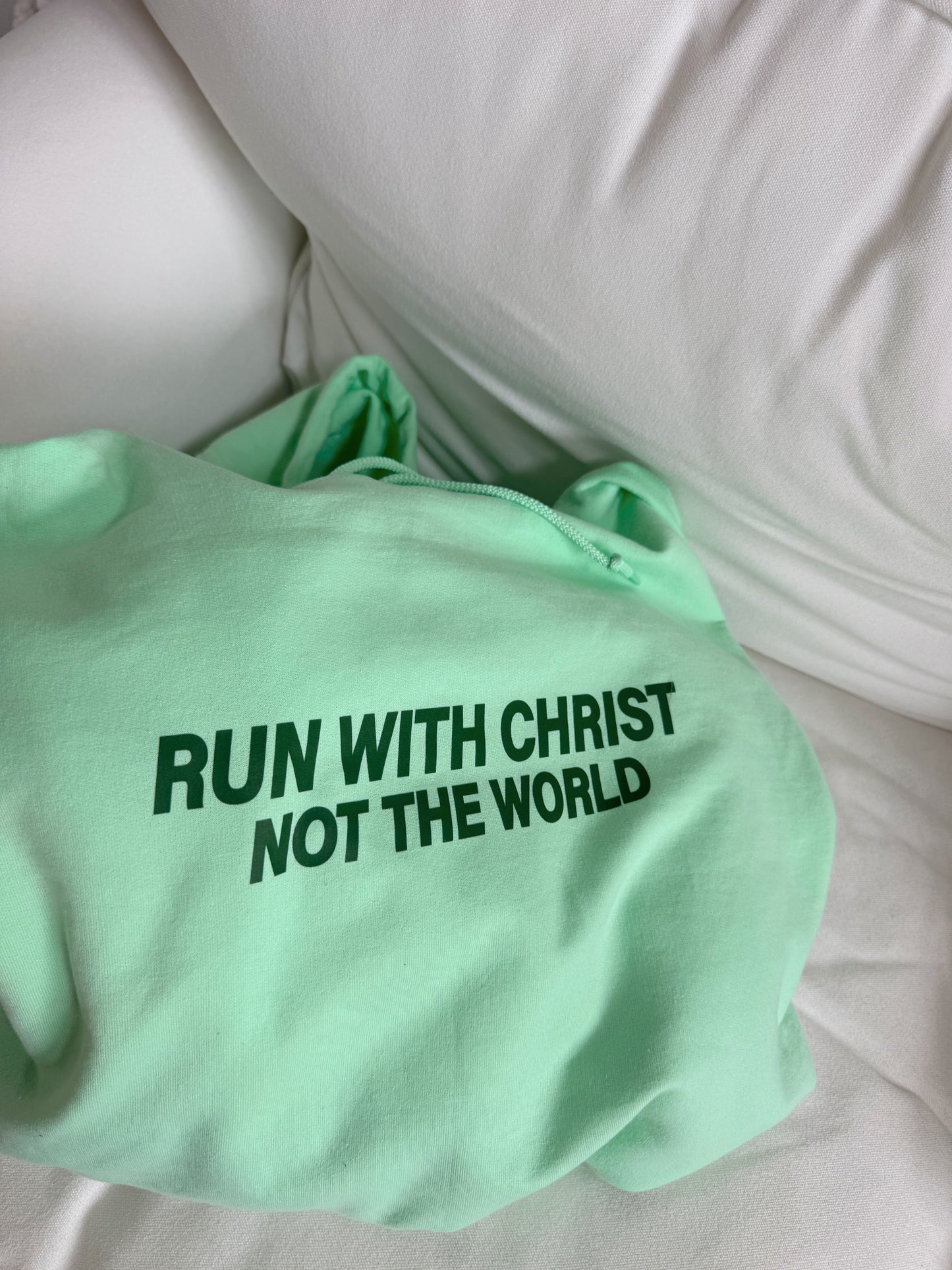 PREORDER Run With Christ Hoodie - Mint
