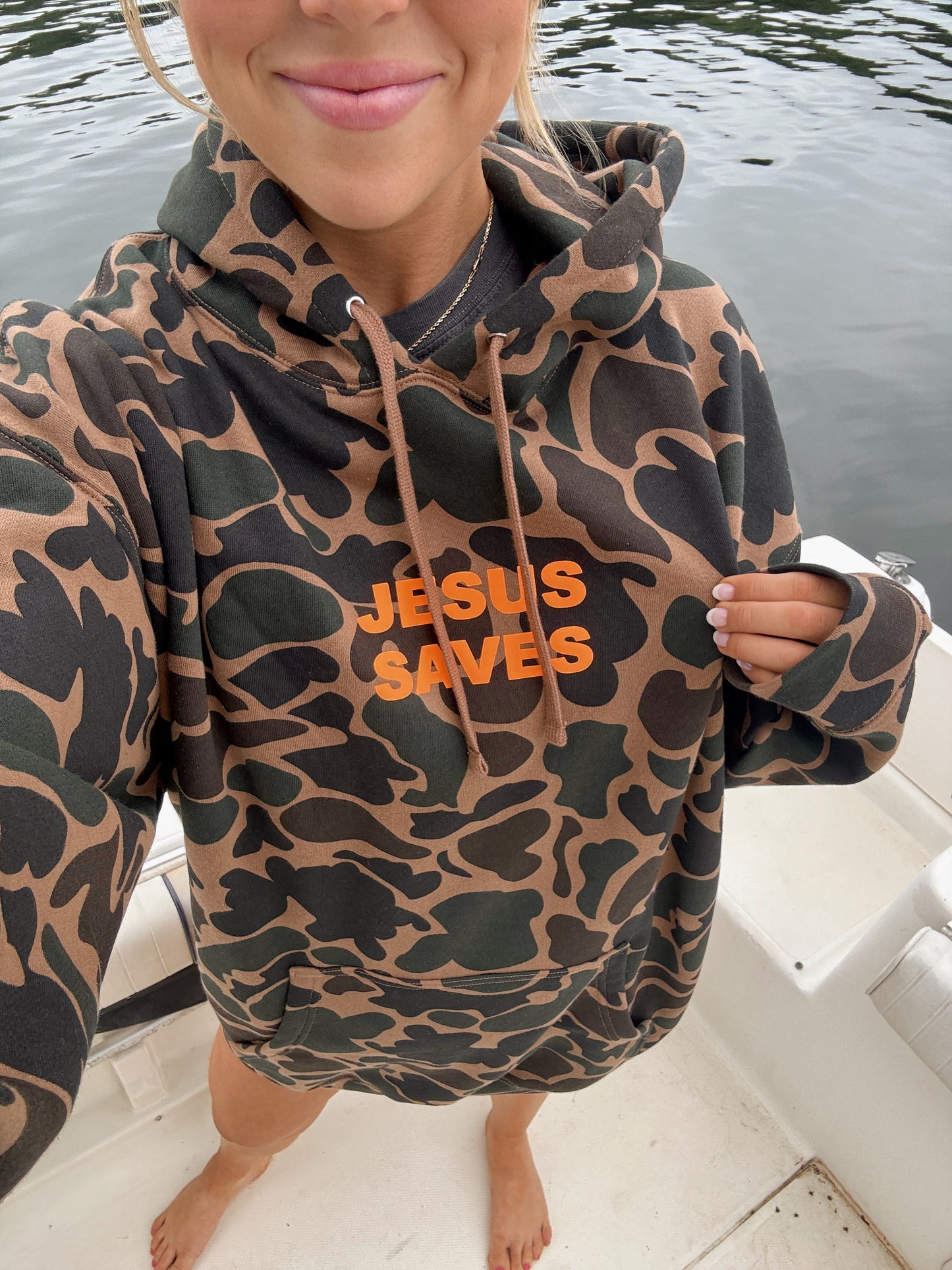 Jesus Saves Duck Camo Hoodie