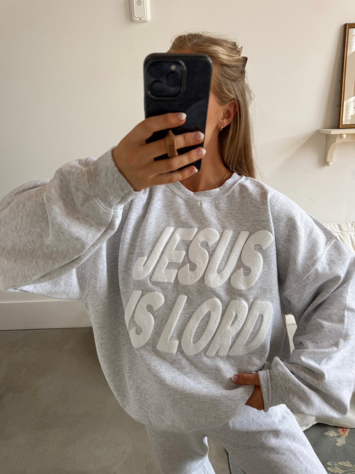 Light Gray Jesus Is Lord Pullover