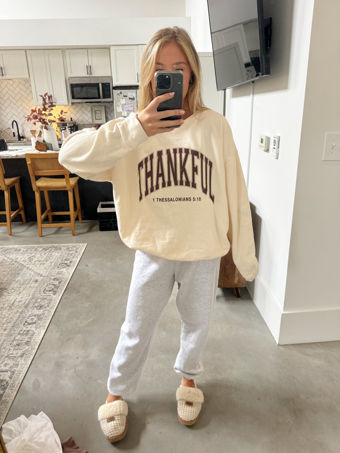 Thankful Comfort Wash Ivory Pullover