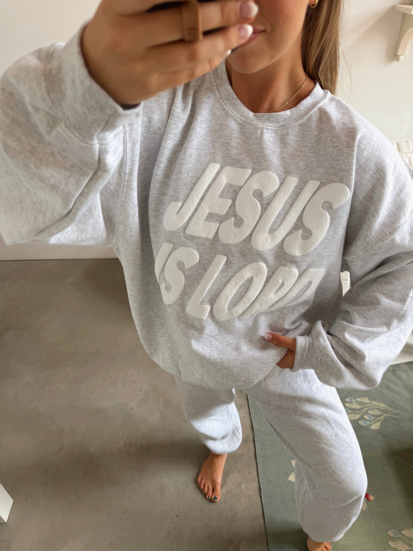 Light Gray Jesus Is Lord Pullover
