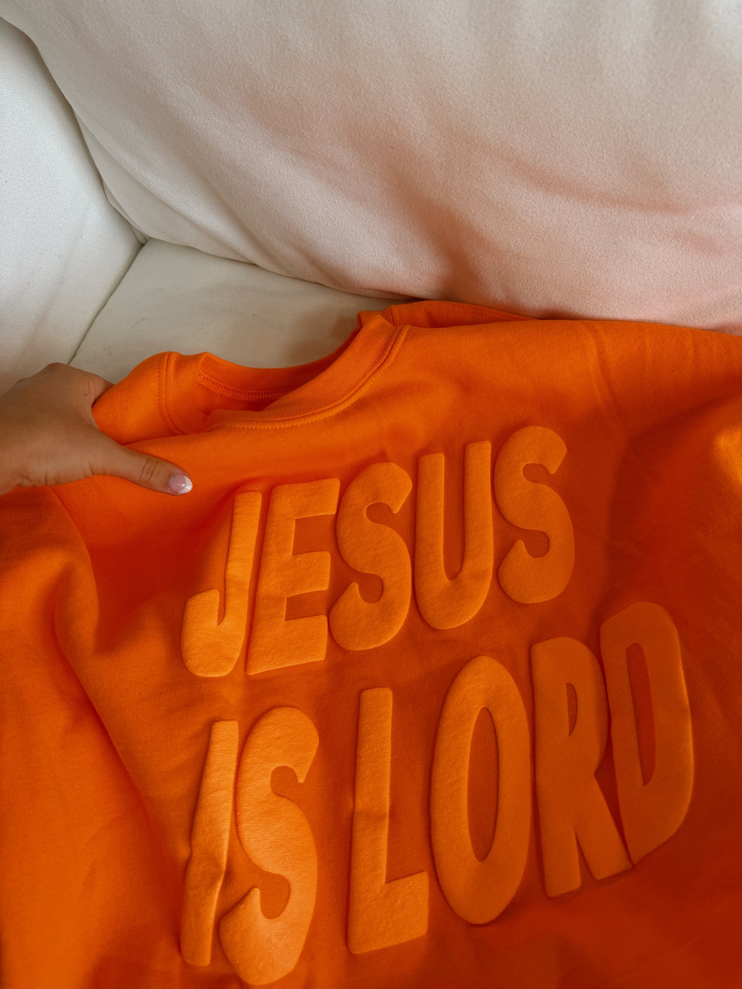 Tropical Orange Jesus Is Lord Pullover