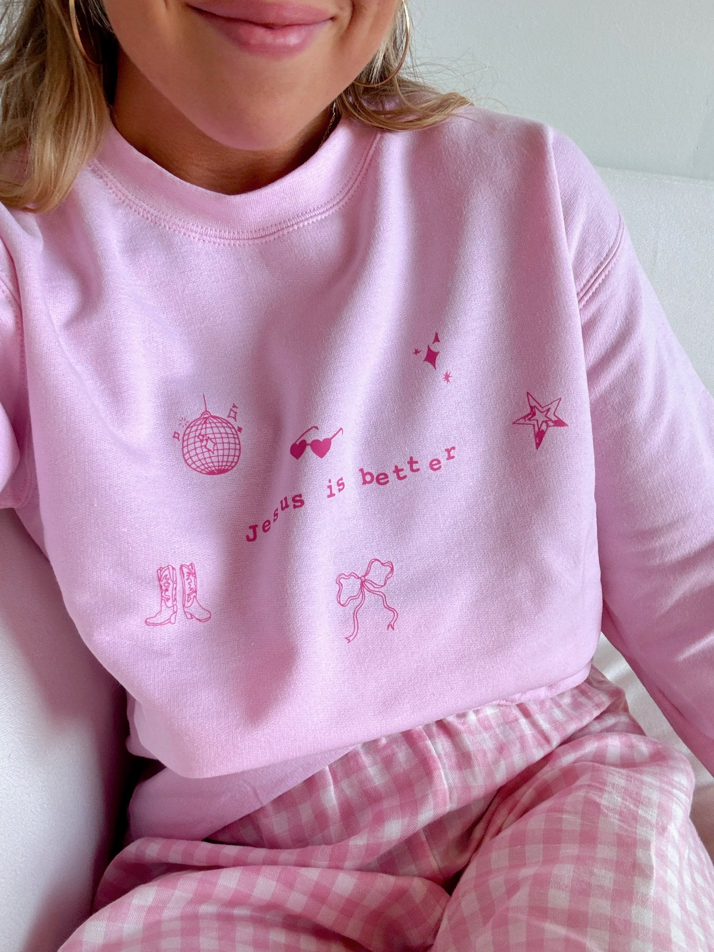 Jesus Is Better Pullover - Pink