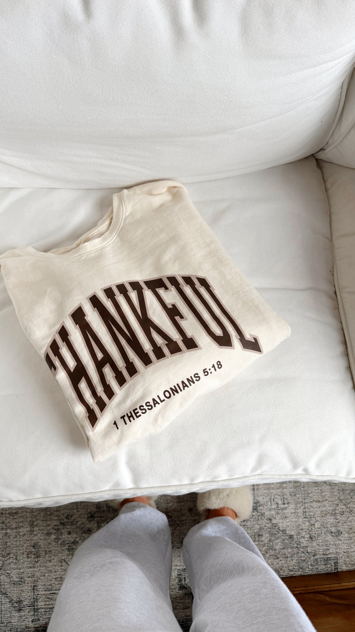 Thankful Comfort Wash Ivory Pullover
