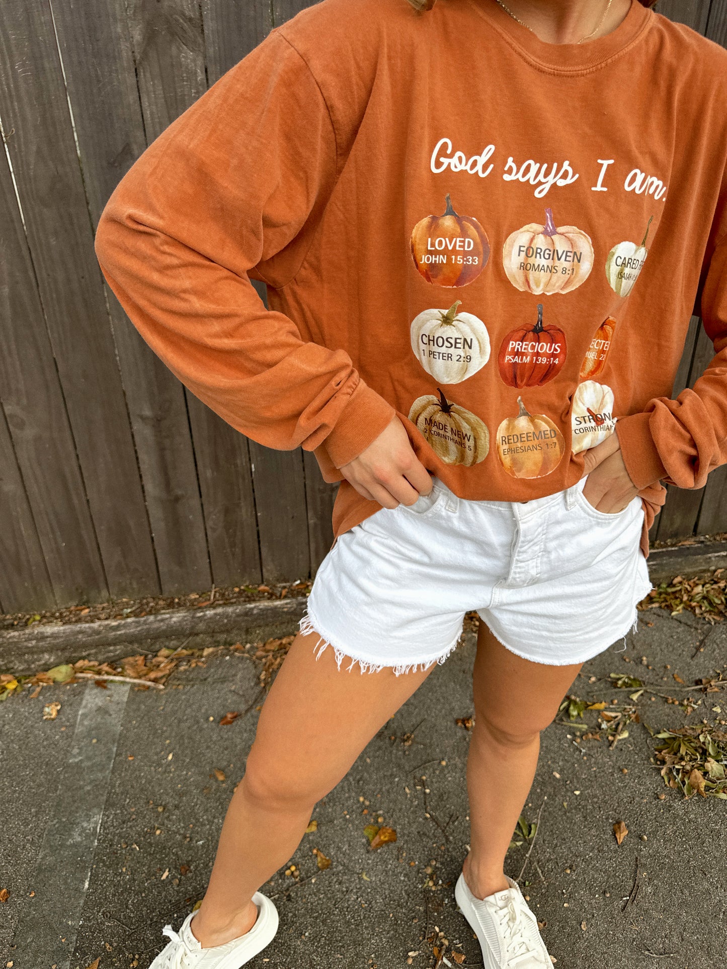 God Says I Am Fall Comfort Colors Longsleeve