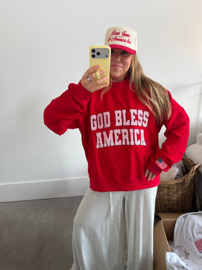 Reversible American Flag / God Bless America Mockneck