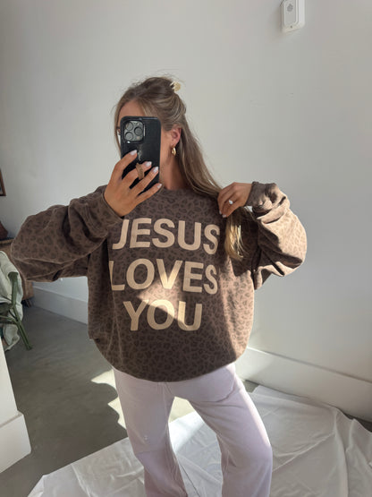 Leopard Print JLY Cotton Collective Crewneck