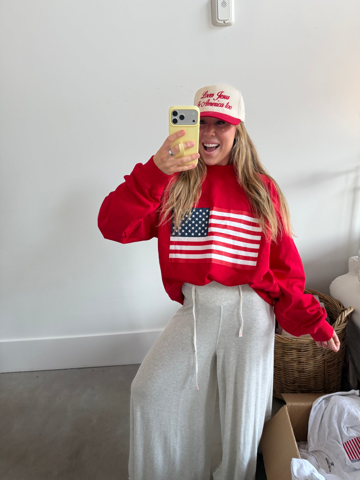 Reversible American Flag / God Bless America Mockneck