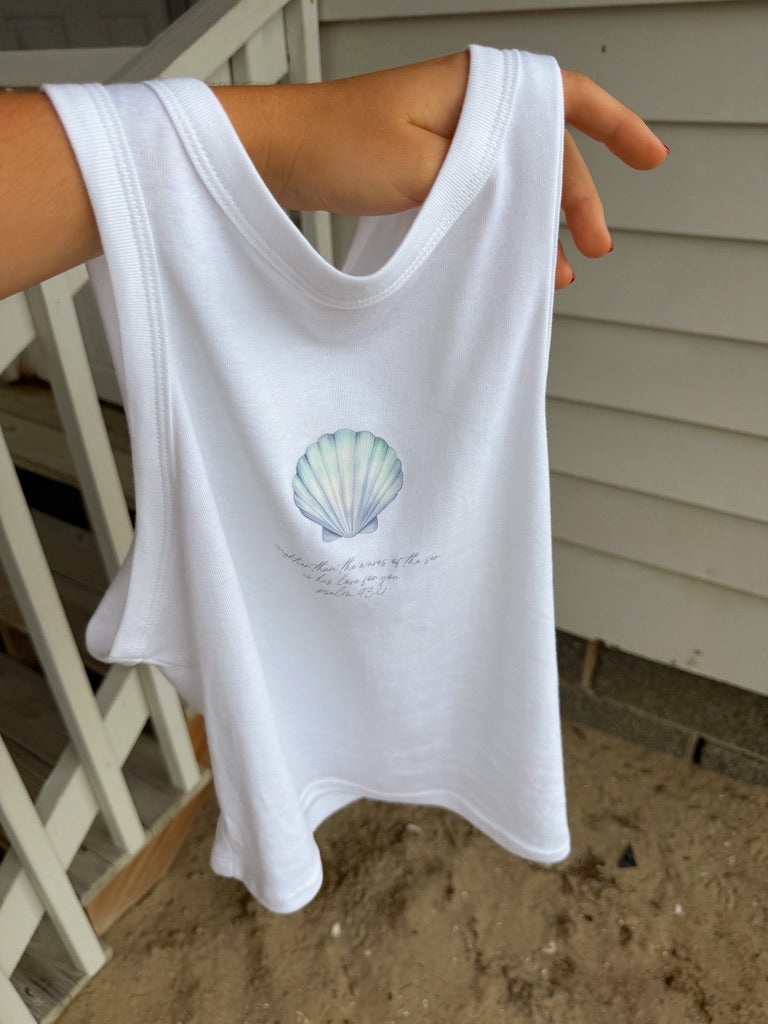 Psalm 93:4 Shell Tank - White