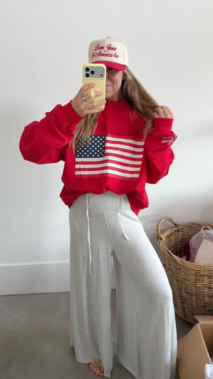 Reversible American Flag / God Bless America Mockneck