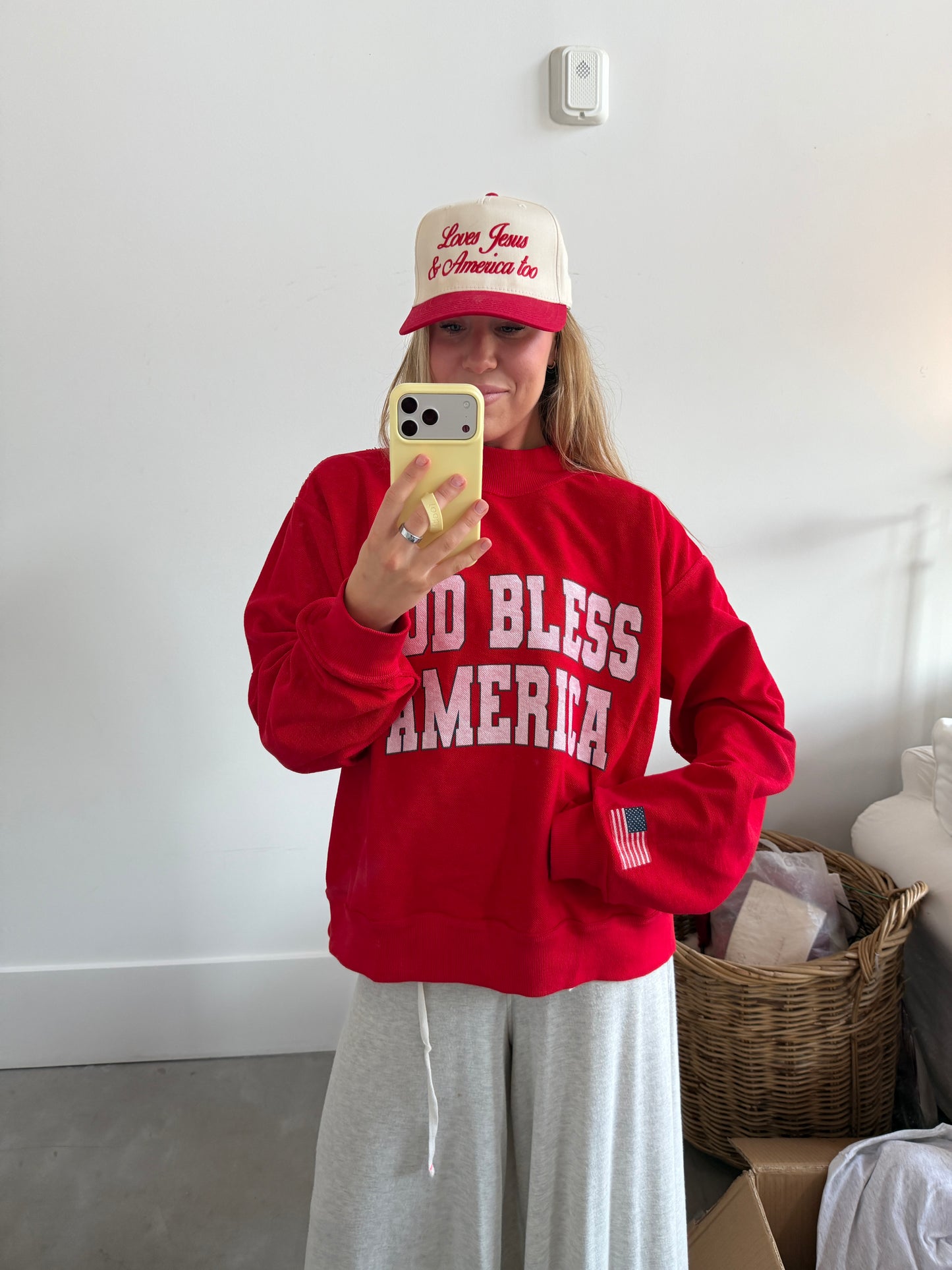 Reversible American Flag / God Bless America Mockneck