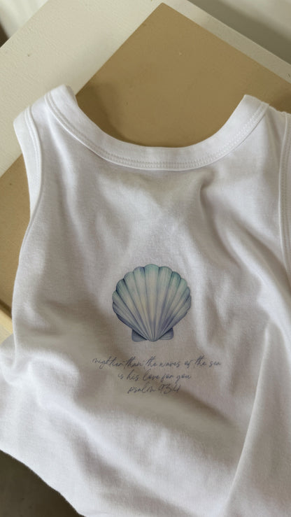 Psalm 93:4 Shell Tank - White