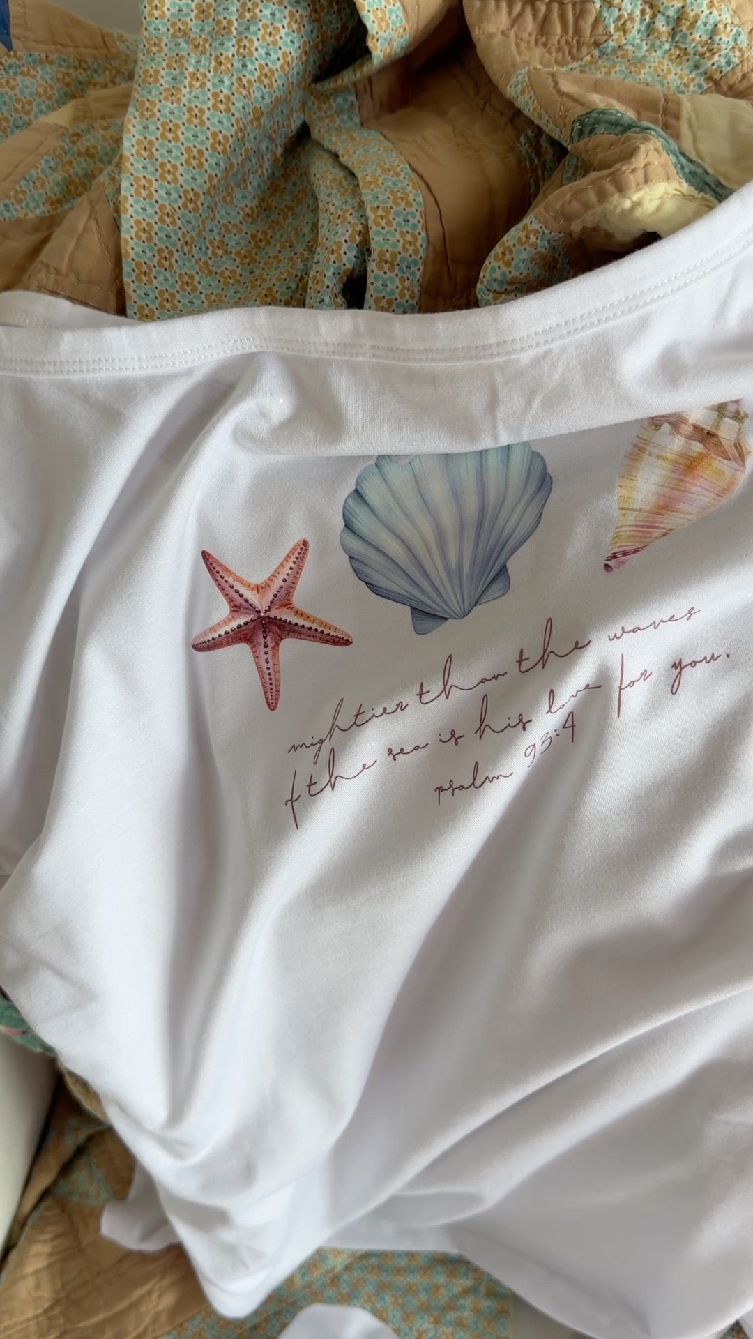 Off-The-Shoulder Psalm 93:4 Shell Tee