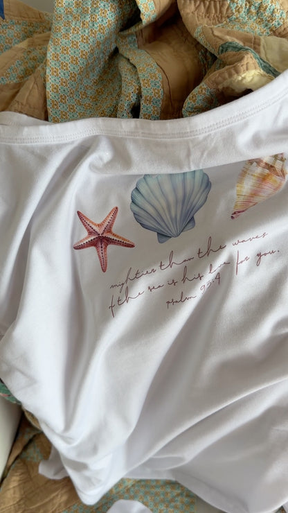 Off-The-Shoulder Psalm 93:4 Shell Tee