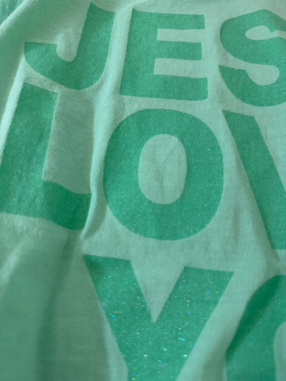 OOPS! Teal JLY Glitter Comfort Colors Tee - XL
