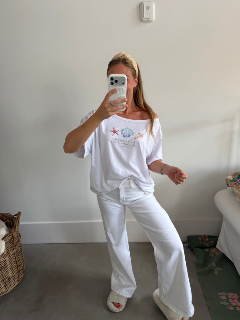 Off-The-Shoulder Psalm 93:4 Shell Tee