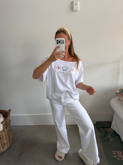 Off-The-Shoulder Psalm 93:4 Shell Tee