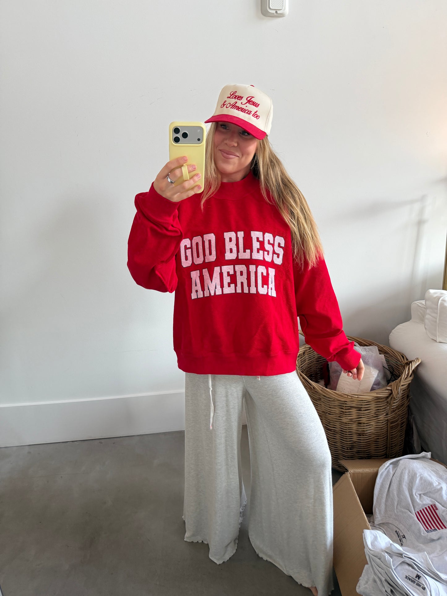 Reversible American Flag / God Bless America Mockneck