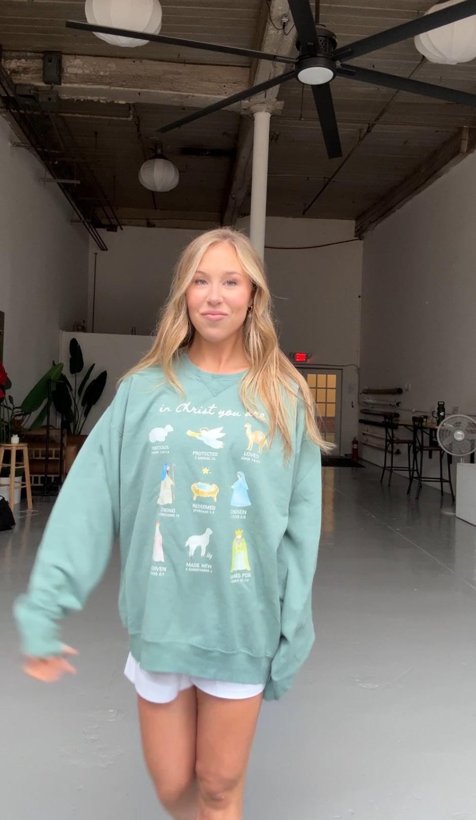 In Christ You Are… Christmas Nativity Vintage Crewneck