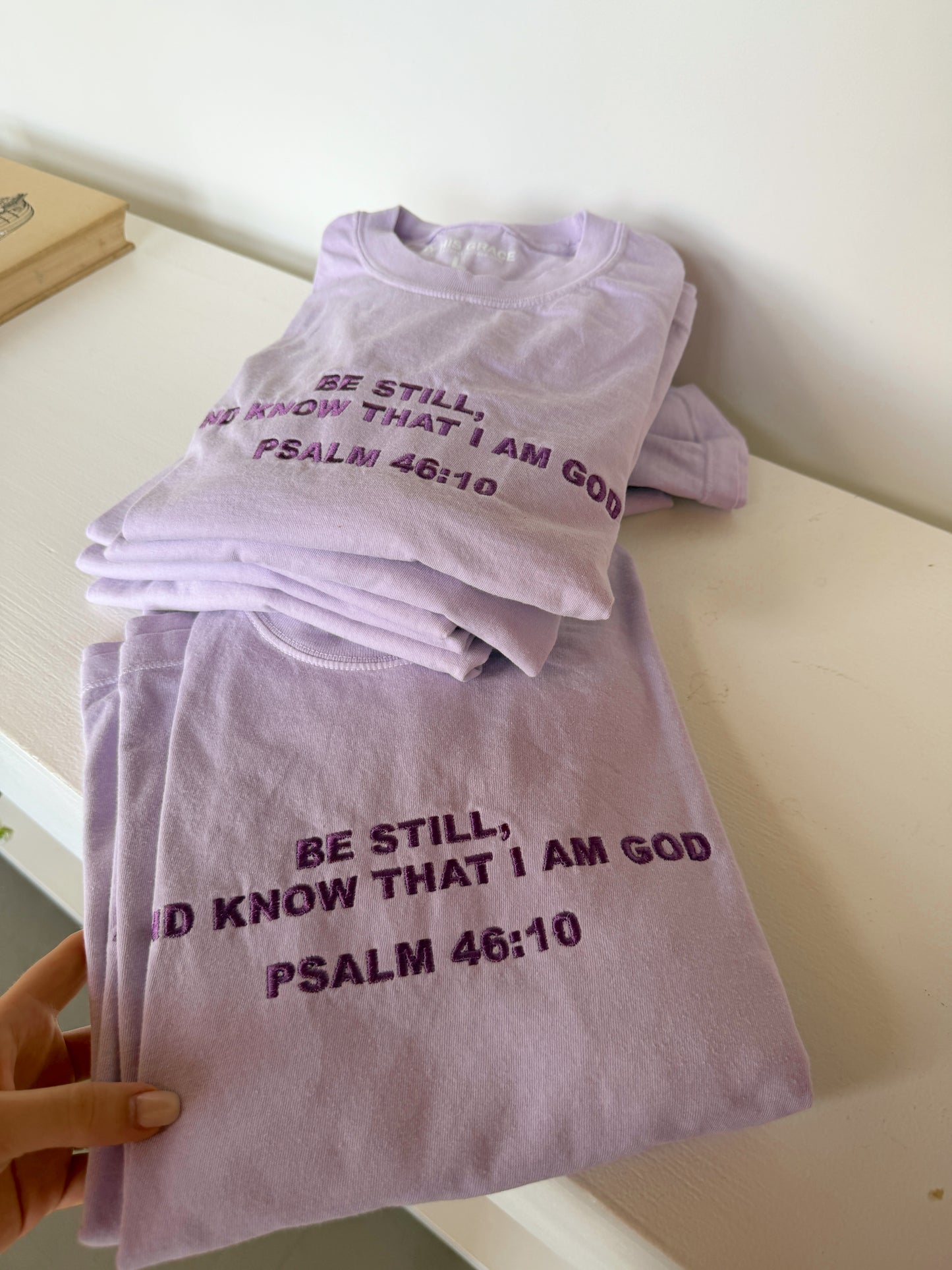 Psalm 46:10 Embroidered Boxy Tee