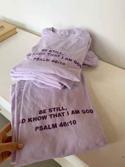 Psalm 46:10 Embroidered Boxy Tee