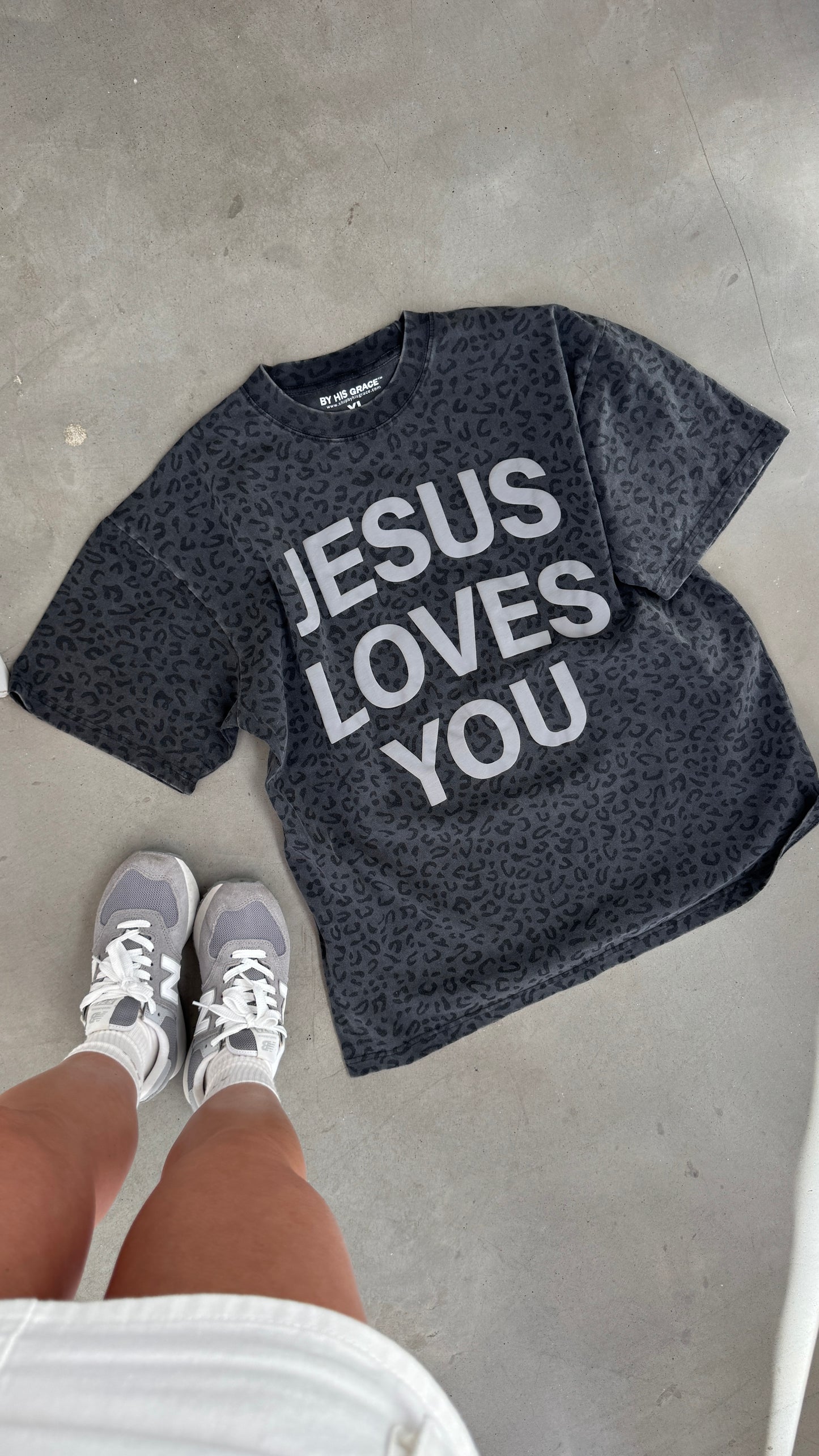 Midnight Leopard Print JLY Cotton Collective Tee