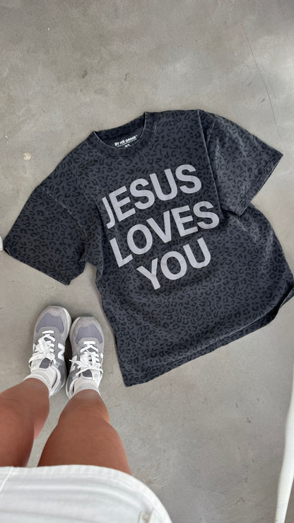 Midnight Leopard Print JLY Cotton Collective Tee