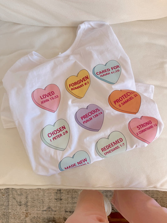 Candy Hearts Comfort Colors Tee