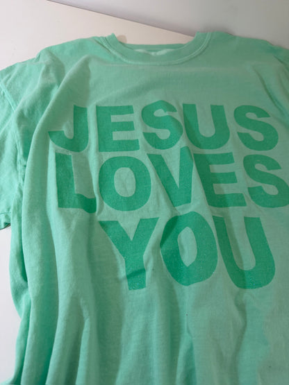 OOPS! Teal JLY Glitter Comfort Colors Tee - XL