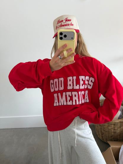 Reversible American Flag / God Bless America Mockneck