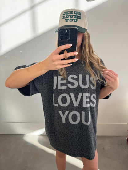 Midnight Leopard Print JLY Cotton Collective Tee