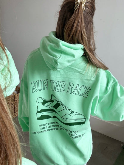PREORDER Run With Christ Hoodie - Mint