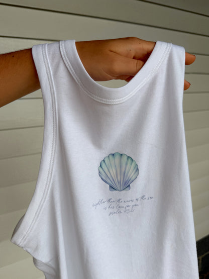 Psalm 93:4 Shell Tank - White