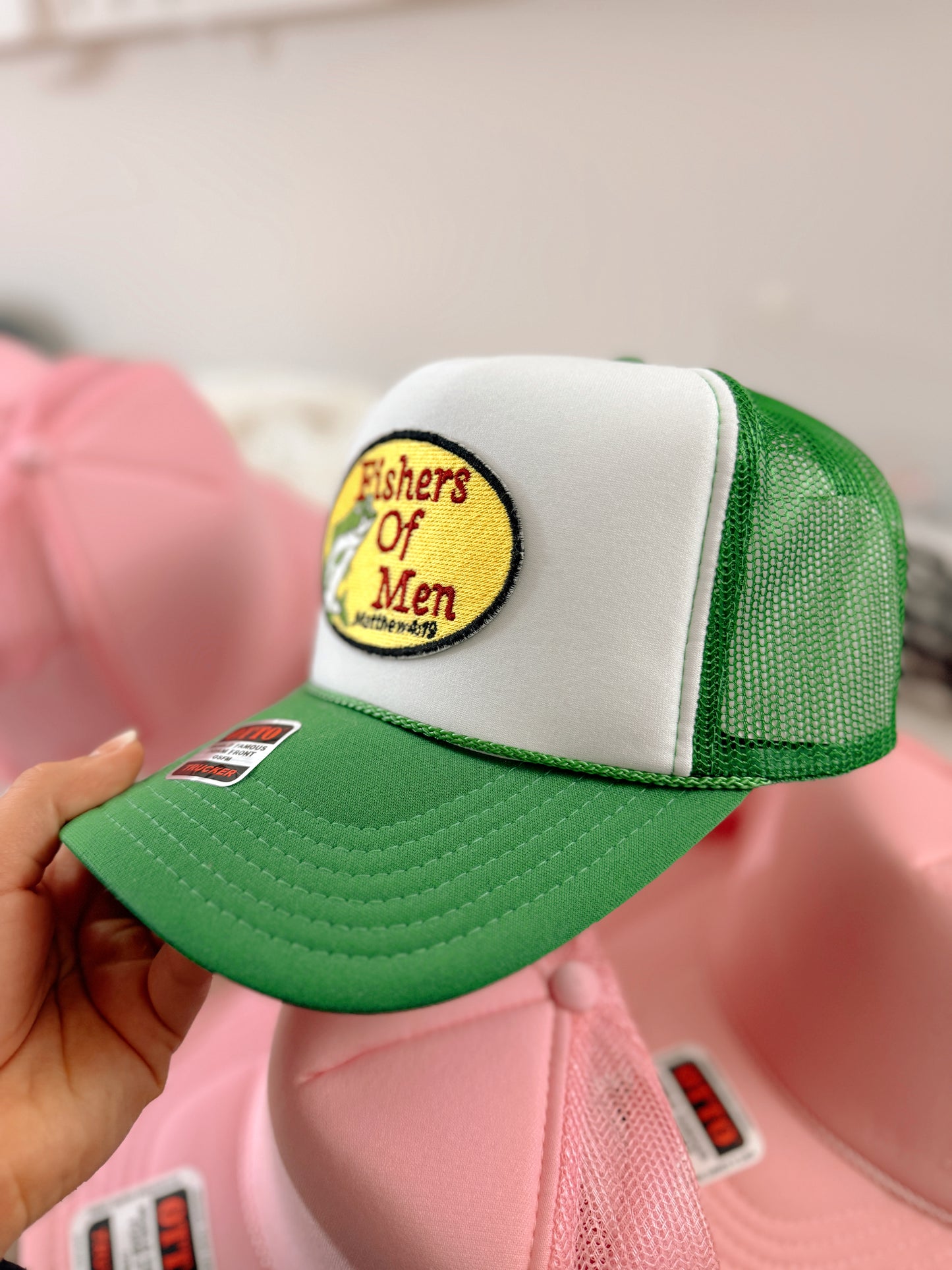 Fishers of Men Patch Trucker Hat - Kelly Green